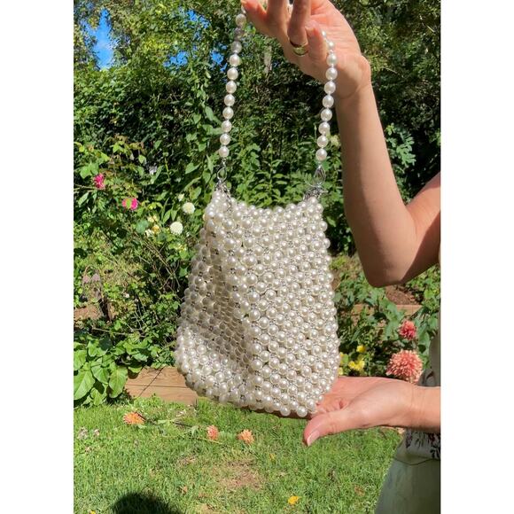 Vintage-Style Pearl Beaded Shoulder Bag - Picture 2 of 3